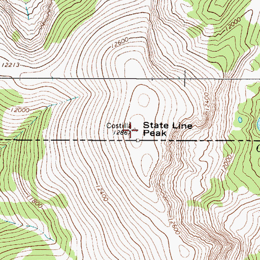 Topographic Map of State Line Peak, CO