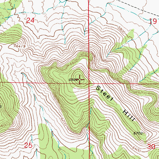 Topographic Map of Steel Hill, NM