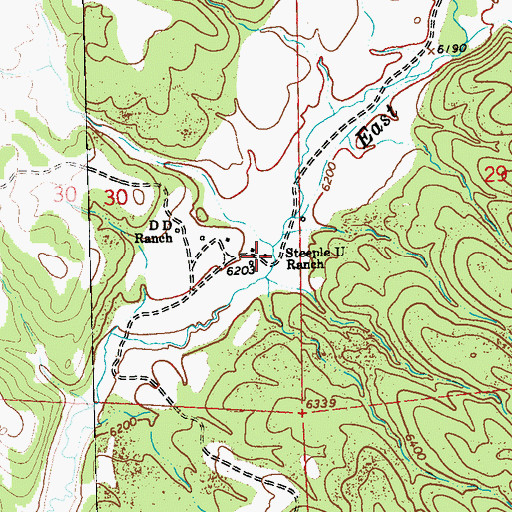Topographic Map of Steeple U Ranch, NM