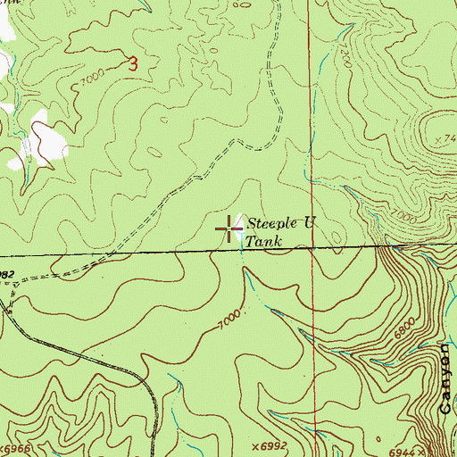 Topographic Map of Steeple U Tank, NM