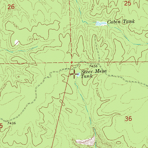 Topographic Map of Steer Mesa Tank, NM