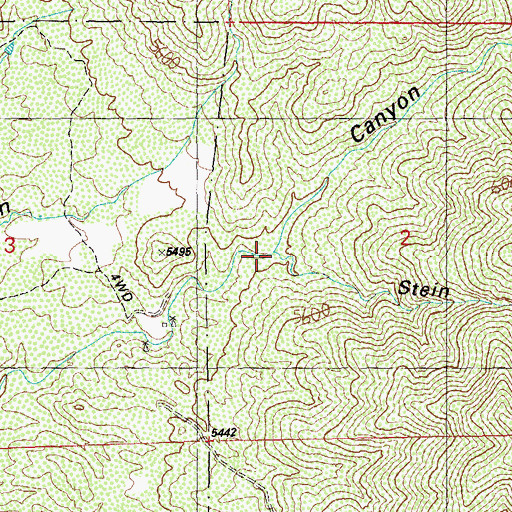 Topographic Map of Stein Canyon, NM