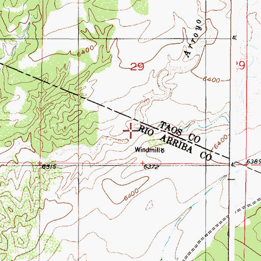 Topographic Map of Stevens Arroyo, NM
