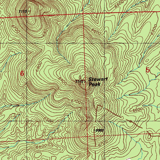 Topographic Map of Stewart Peak, NM