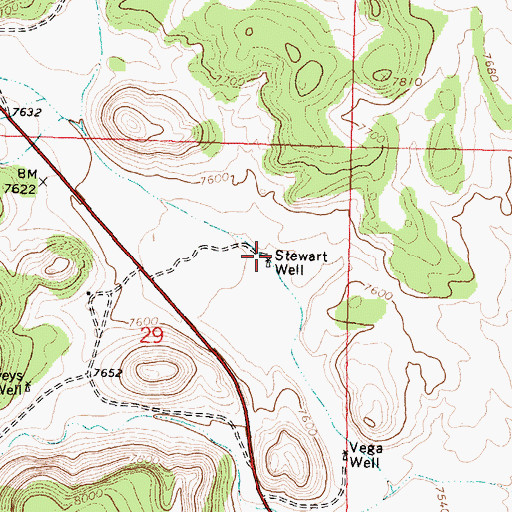 Topographic Map of Stewart Well, NM