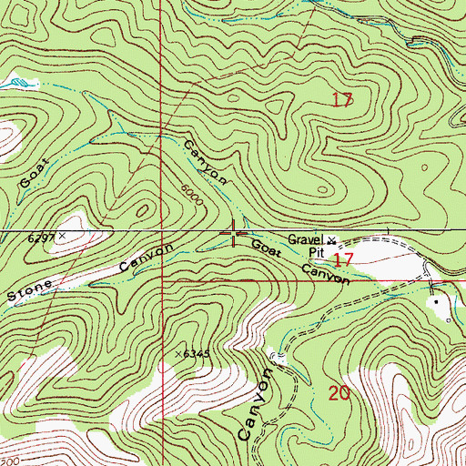Topographic Map of Stone Canyon, NM