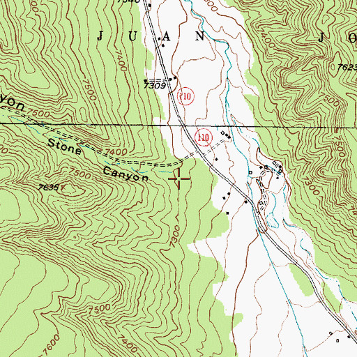 Topographic Map of Stone Canyon, NM