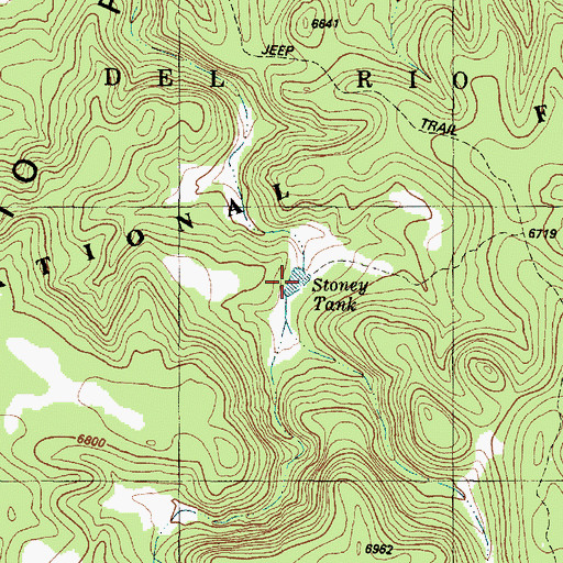 Topographic Map of Stoney Tank, NM