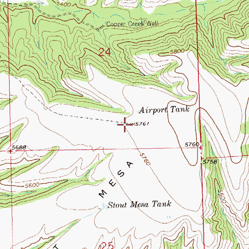 Topographic Map of Stout Mesa, NM