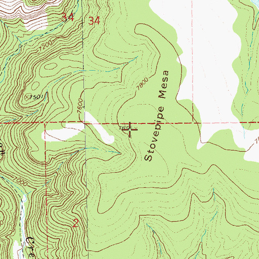 Topographic Map of Stovepipe Mesa, NM