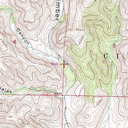 Topographic Map of Street Canyon, NM