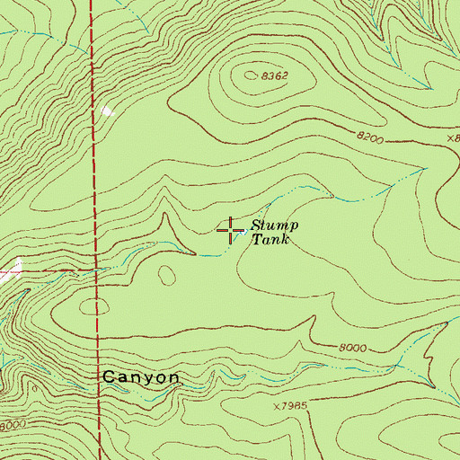 Topographic Map of Stump Tank, NM