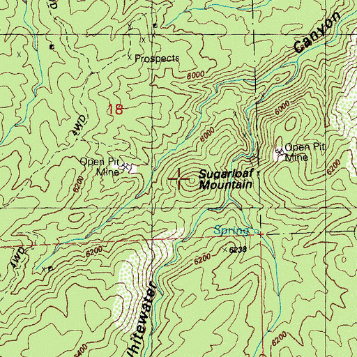 Topographic Map of Sugarloaf Mountain, NM