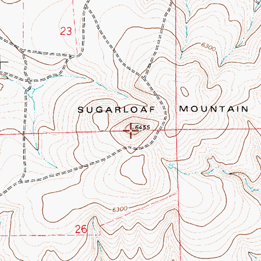 Topographic Map of Sugarloaf Mountain, NM
