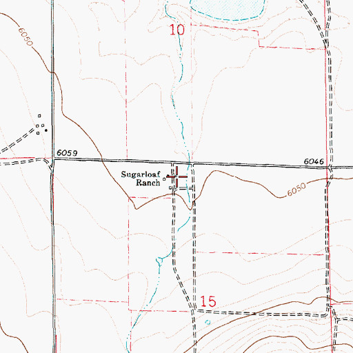 Topographic Map of Sugarloaf Ranch, NM