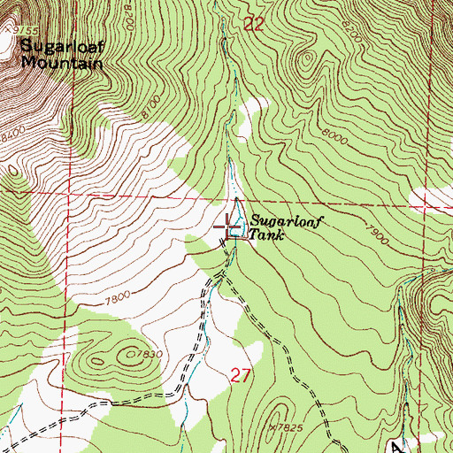 Topographic Map of Sugarloaf Tank, NM