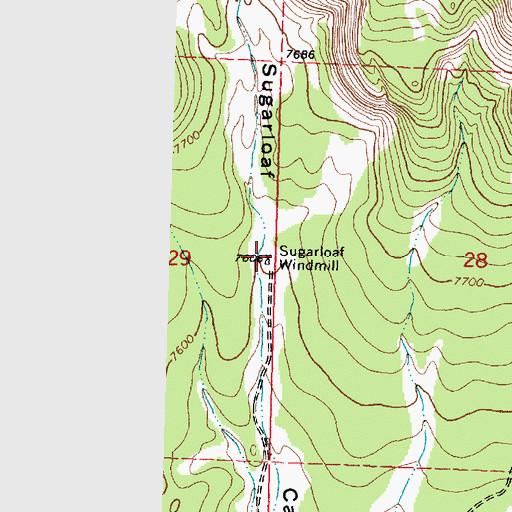 Topographic Map of Sugarloaf Windmill, NM