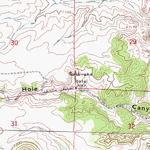 Topographic Map of Sullivans Hole, NM