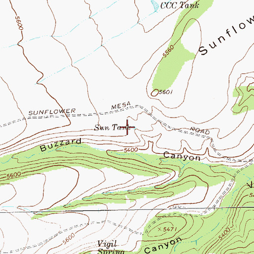 Topographic Map of Sun Tank, NM