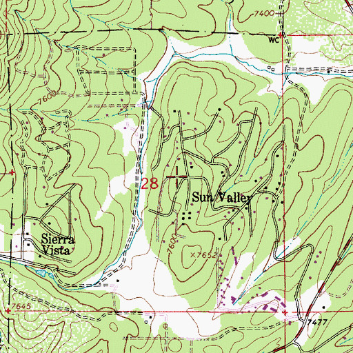 Topographic Map of Sun Valley, NM