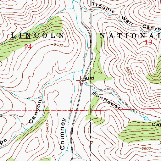 Topographic Map of Sunflower Canyon, NM