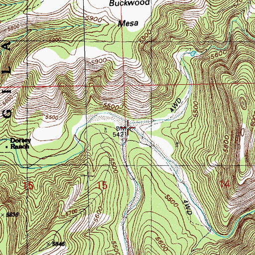 Topographic Map of Sycamore Creek, NM