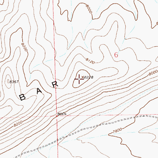 Topographic Map of T Bar Ridge, NM
