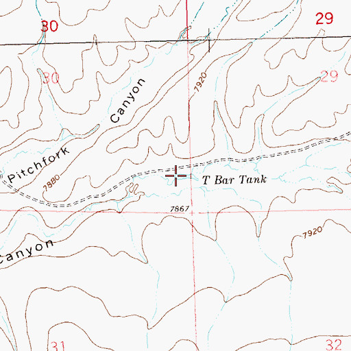 Topographic Map of T Bar Tank, NM