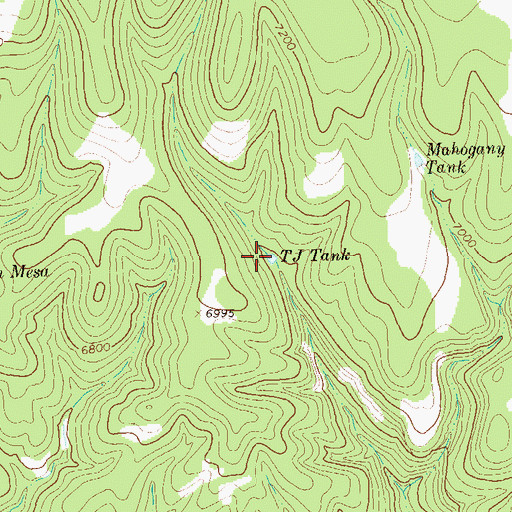Topographic Map of TJ Tank, NM