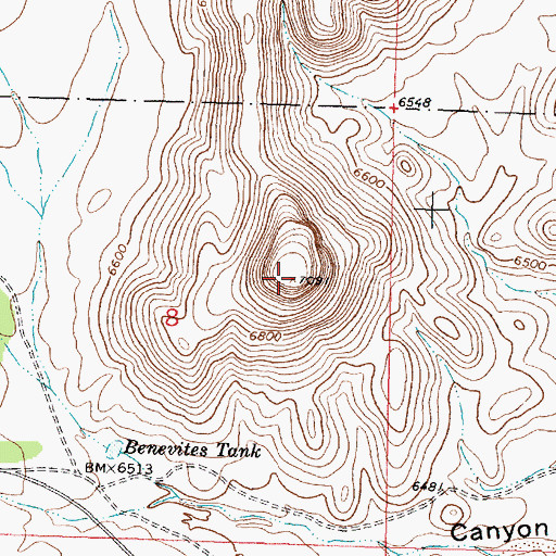 Topographic Map of Table Mountain, NM