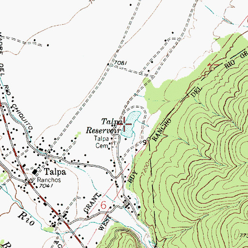 Topographic Map of Talpa Reservoir, NM