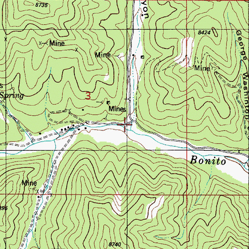 Topographic Map of Tanbark Canyon, NM