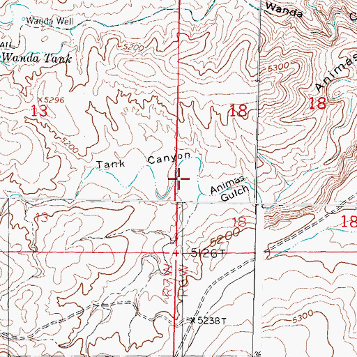 Topographic Map of Tank Canyon, NM