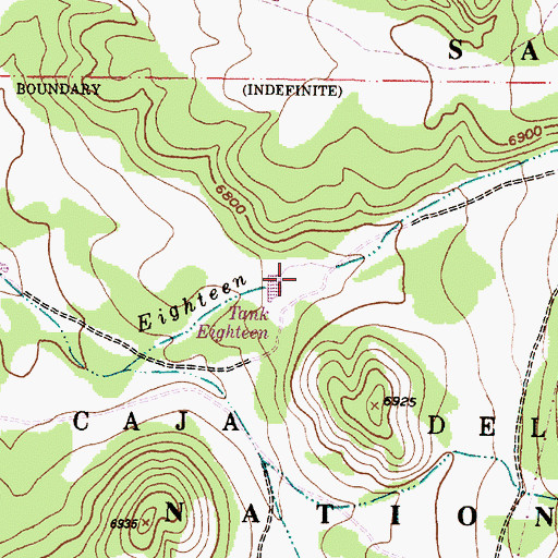 Topographic Map of Tank Eighteen, NM