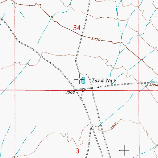 Topographic Map of Tank Number 2, NM