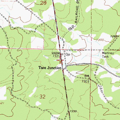 Topographic Map of Taos Junction, NM