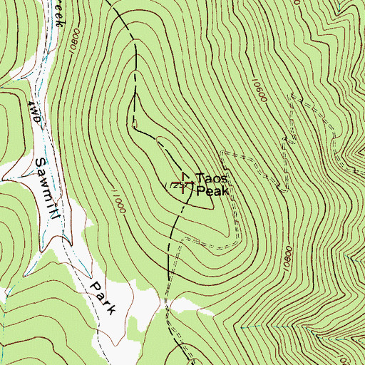 Topographic Map of Taos Peak, NM