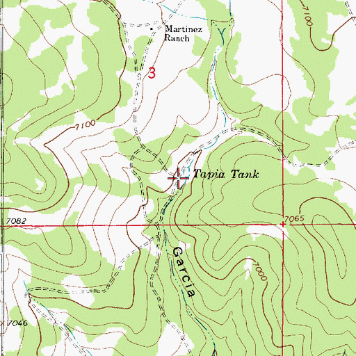 Topographic Map of Tapia Tank, NM