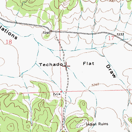 Topographic Map of Techado Flat, NM