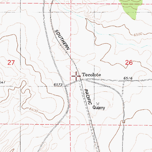Topographic Map of Tecolote, NM