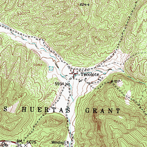 Topographic Map of Tecolote, NM