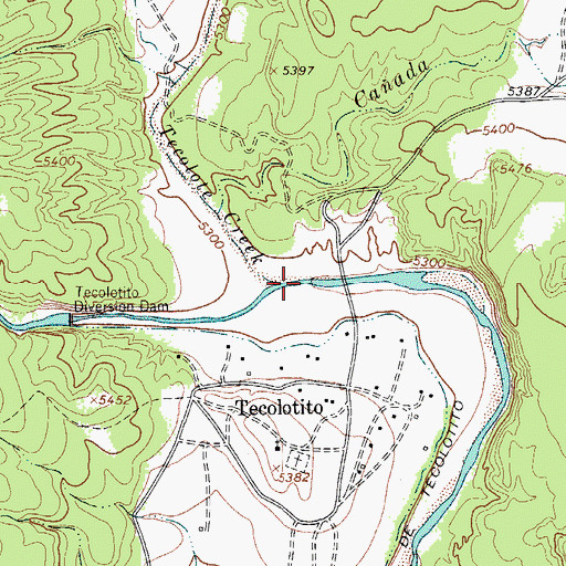 Topographic Map of Tecolote Creek, NM