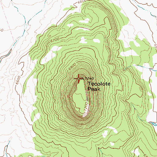 Topographic Map of Tecolote Peak, NM