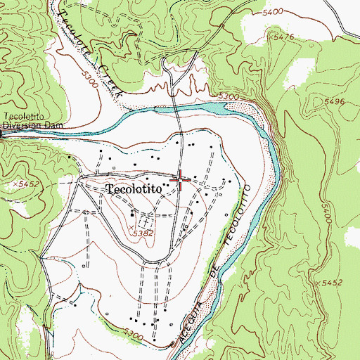 Topographic Map of Tecolotito, NM