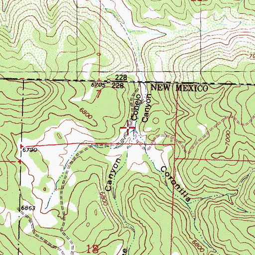 Topographic Map of Tee Quee Canyon, NM
