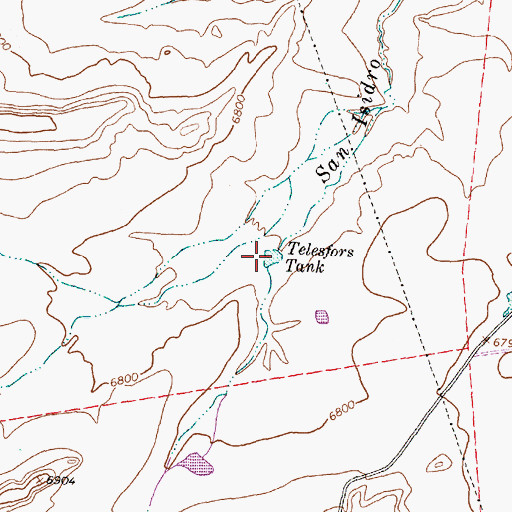 Topographic Map of Telesfors Tank, NM