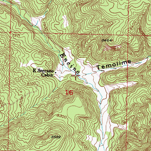 Topographic Map of Temolime Canyon, NM