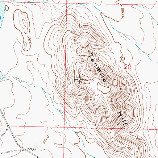 Topographic Map of Tenmile Hill, NM