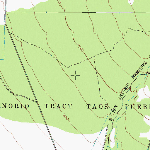 Topographic Map of Tenorio Tract Taos Pueblo, NM