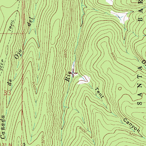 Topographic Map of Tent Canyon, NM